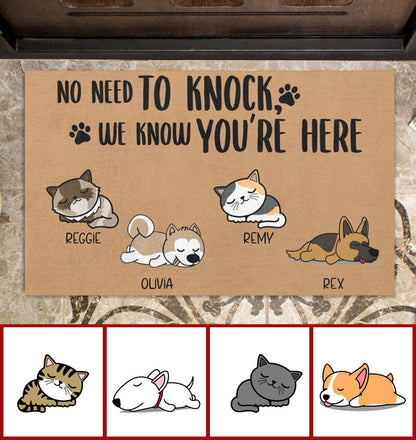 No Need To Knock We Know You Are Here Custom Doormat For Dog Lover doormat4.jpg