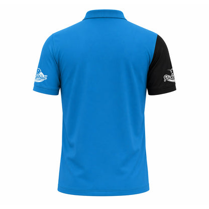 Personalized Pickleball Polo Shirt Blue & Black