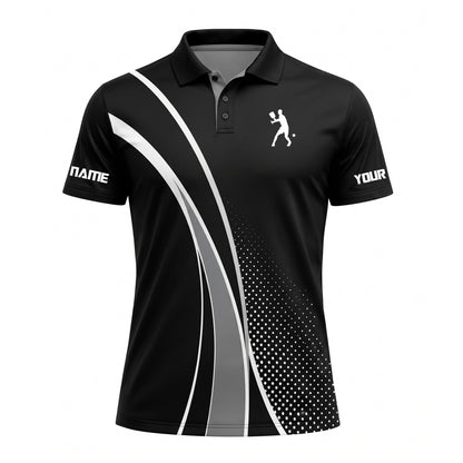 Custom Black Pickleball Polo Shirt
