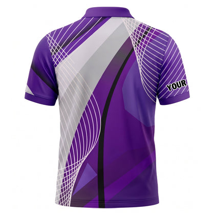 Custom Pickleball Polo Shirt Purple Design