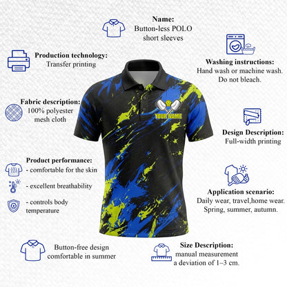 Custom Pickleball Splash Polo Shirt