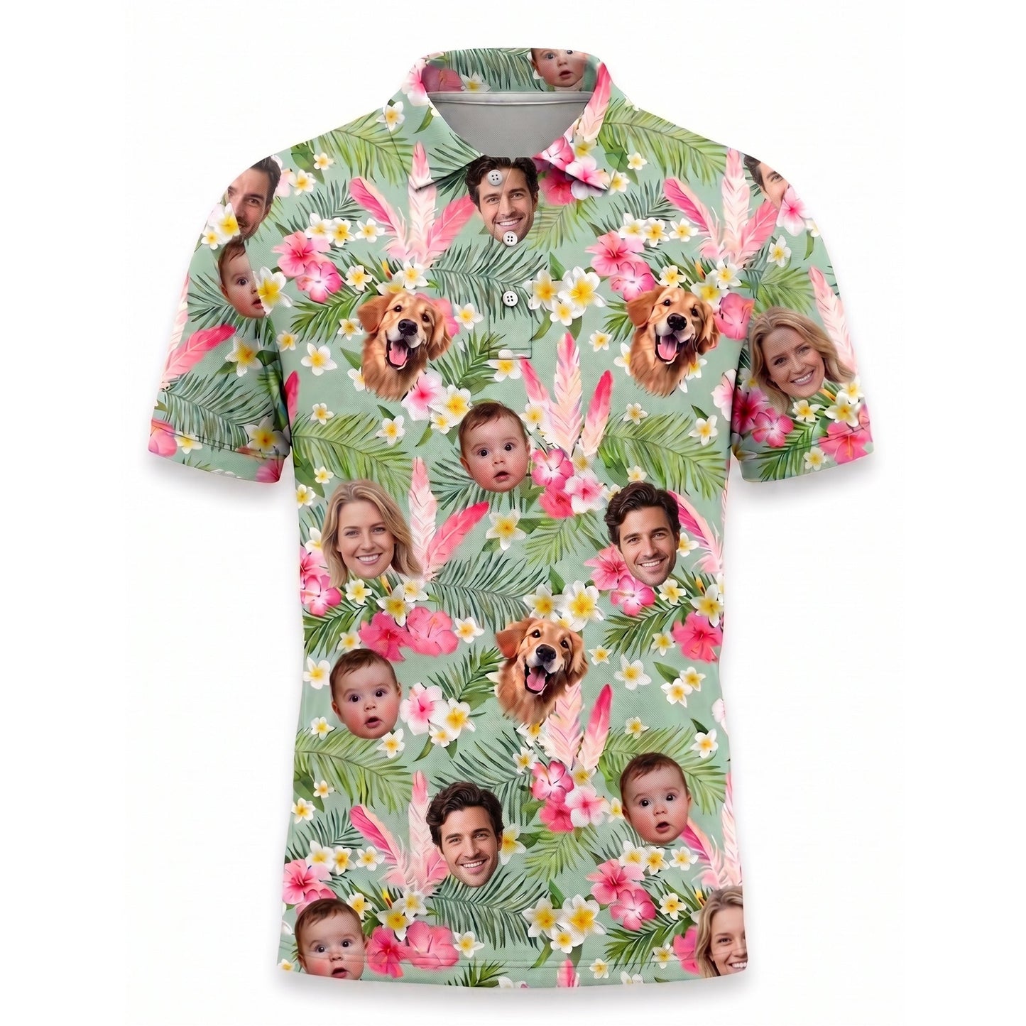 Custom Face Tropical Pickleball Shirt