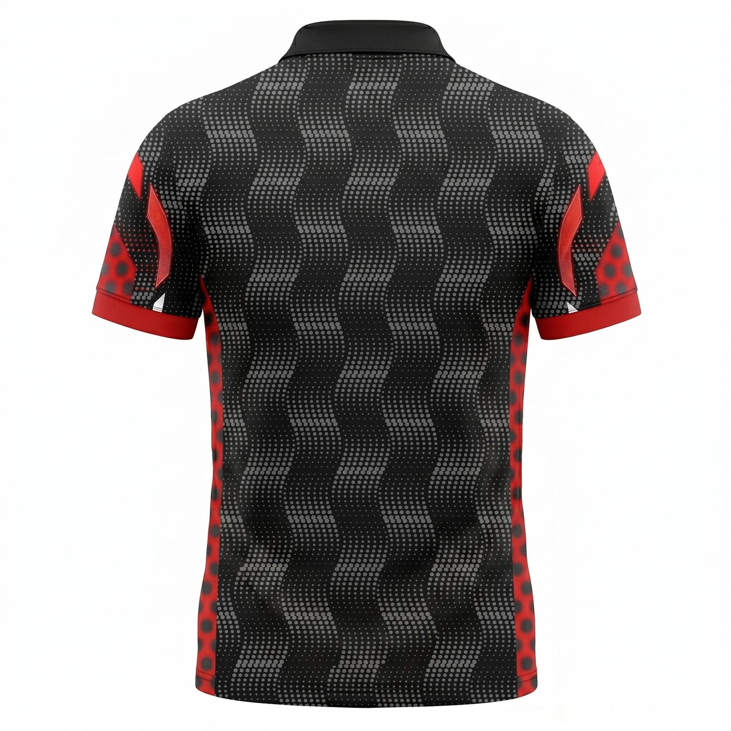 Custom Black Red Pickleball Polo Shirt