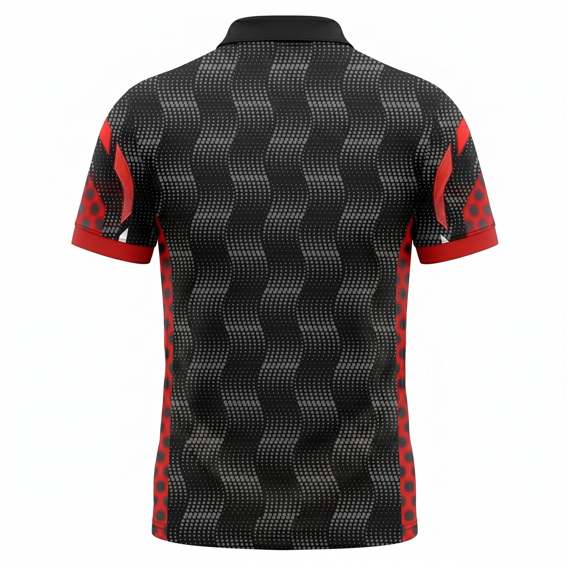 Custom Black Red Pickleball Polo Shirt