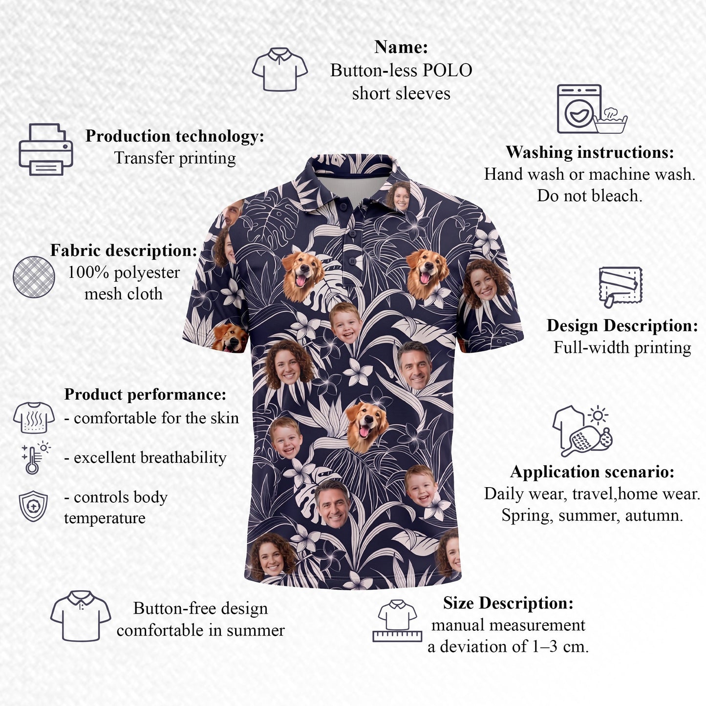 Custom Face Shirt Personalized Polo