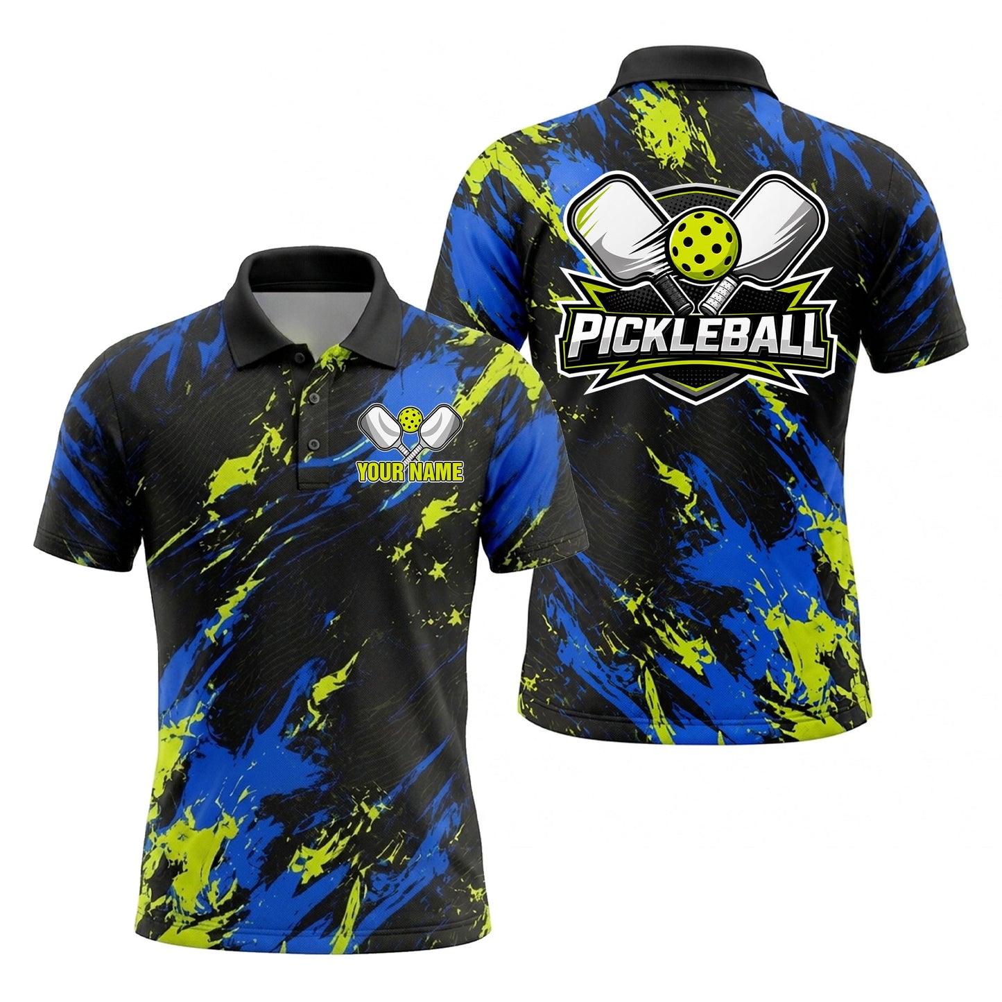 Custom Pickleball Splash Polo Shirt