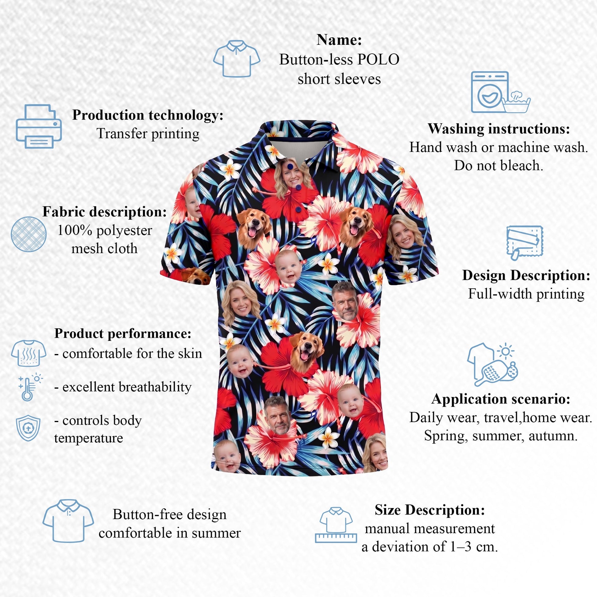 Custom Face Tropical Pickleball Shirt
