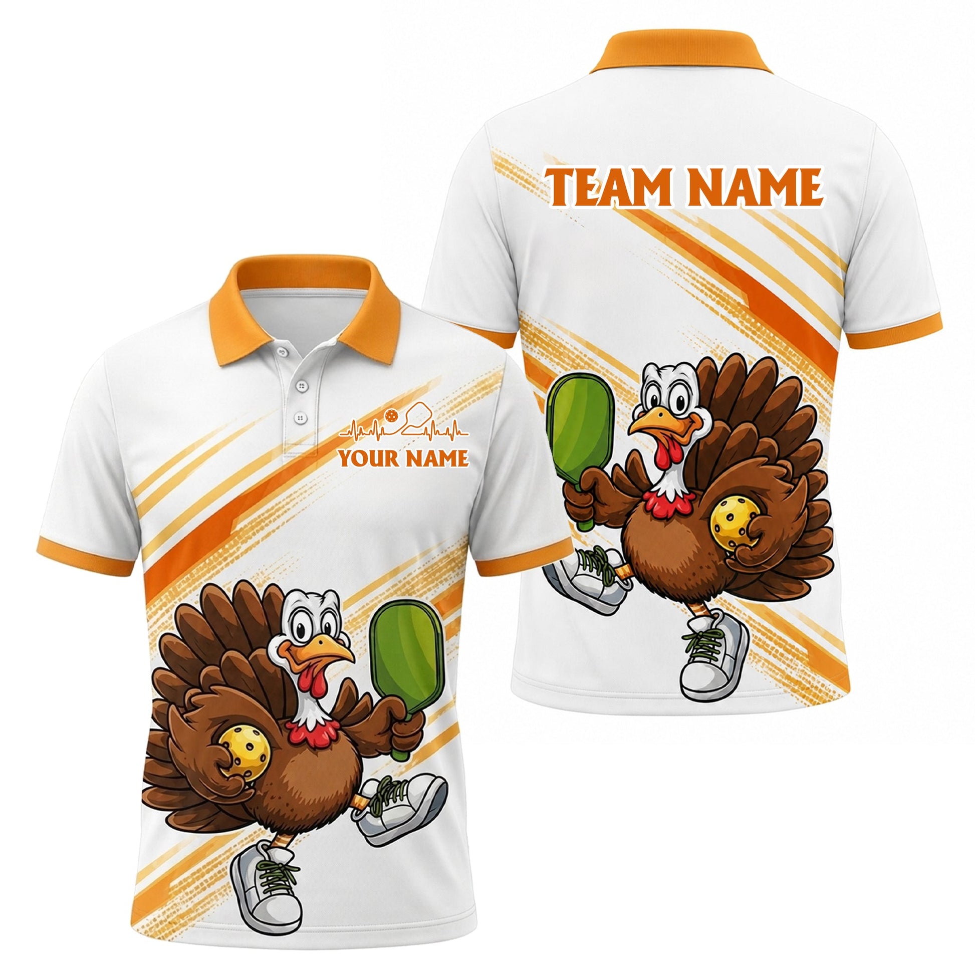 Funny Turkey Pickleball Polo Shirt