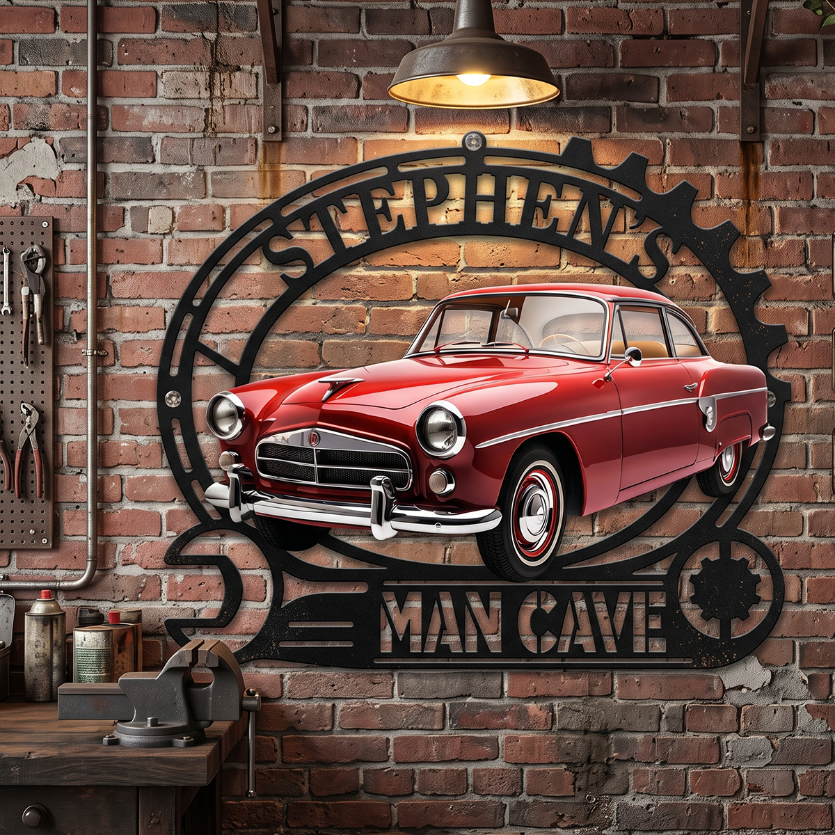 Custom Name Classic Car Garage Decor - Personalized Birthday Gifts For Men, Man Cave, Dad, Grandpa - Garage Life Forever e06b6f4a-8630-4dd9-91f1-45a2803e53b8-2-8-.png