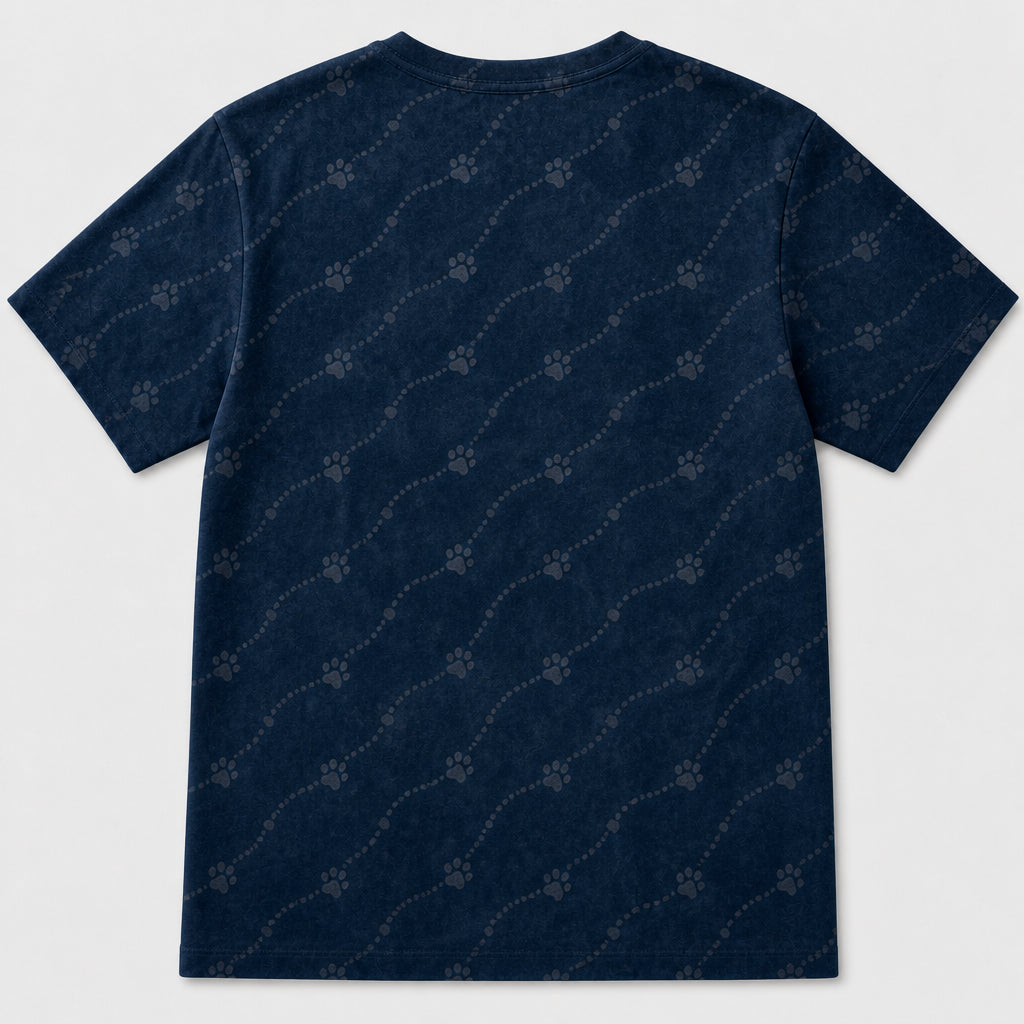 Happy Father’s Day Best Dog Dad – Pet Photo & Name AOP Tee - Back view