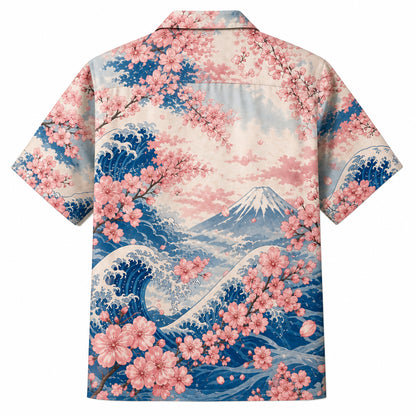 Custom Cat Face Cherry Blossom Japanese - Back view