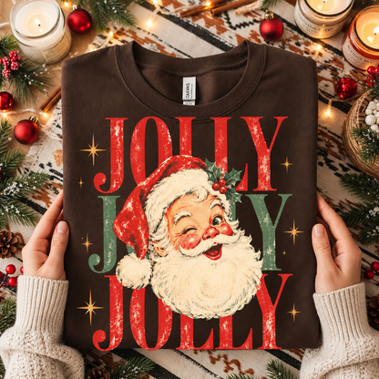 Jolly Santa - Vintage Christmas Holly Distressed Retro Holiday Nostalgic Festive Shirt e136f406-abd4-452d-b44d-9b3020450496-sdf.png