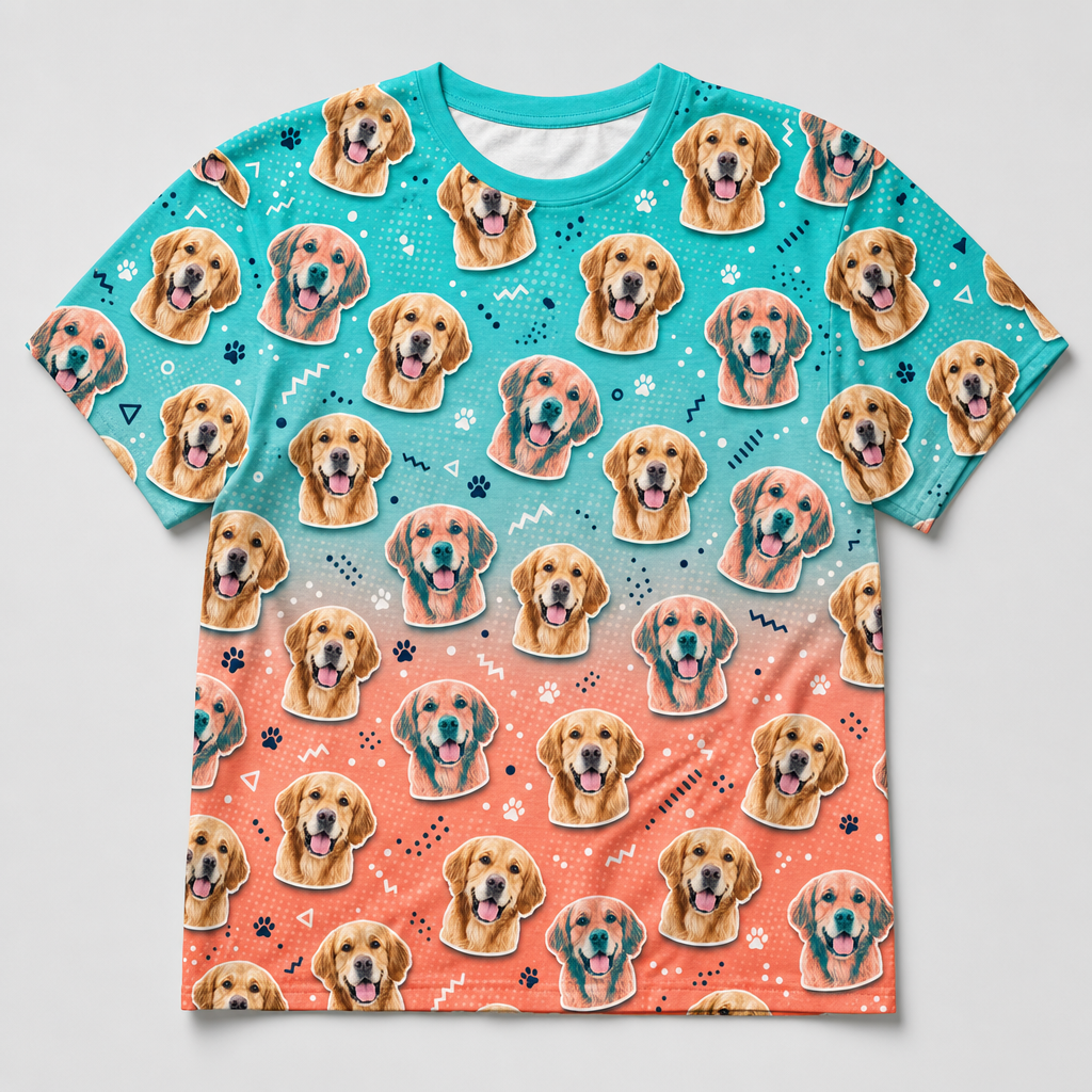 Your Pet Face Pop-Art Pattern AOP Tee - Hero