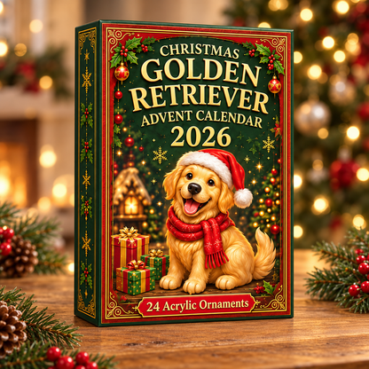 Xmas Golden Retriever Cosplay Advent Calendar 2026 - 24-Day Festive Countdown, Acrylic Charms Blind Box - Gift For Golden Retriever Lovers e29992e5-fb2c-4219-a827-e6c11b89dd11-golden-box.png