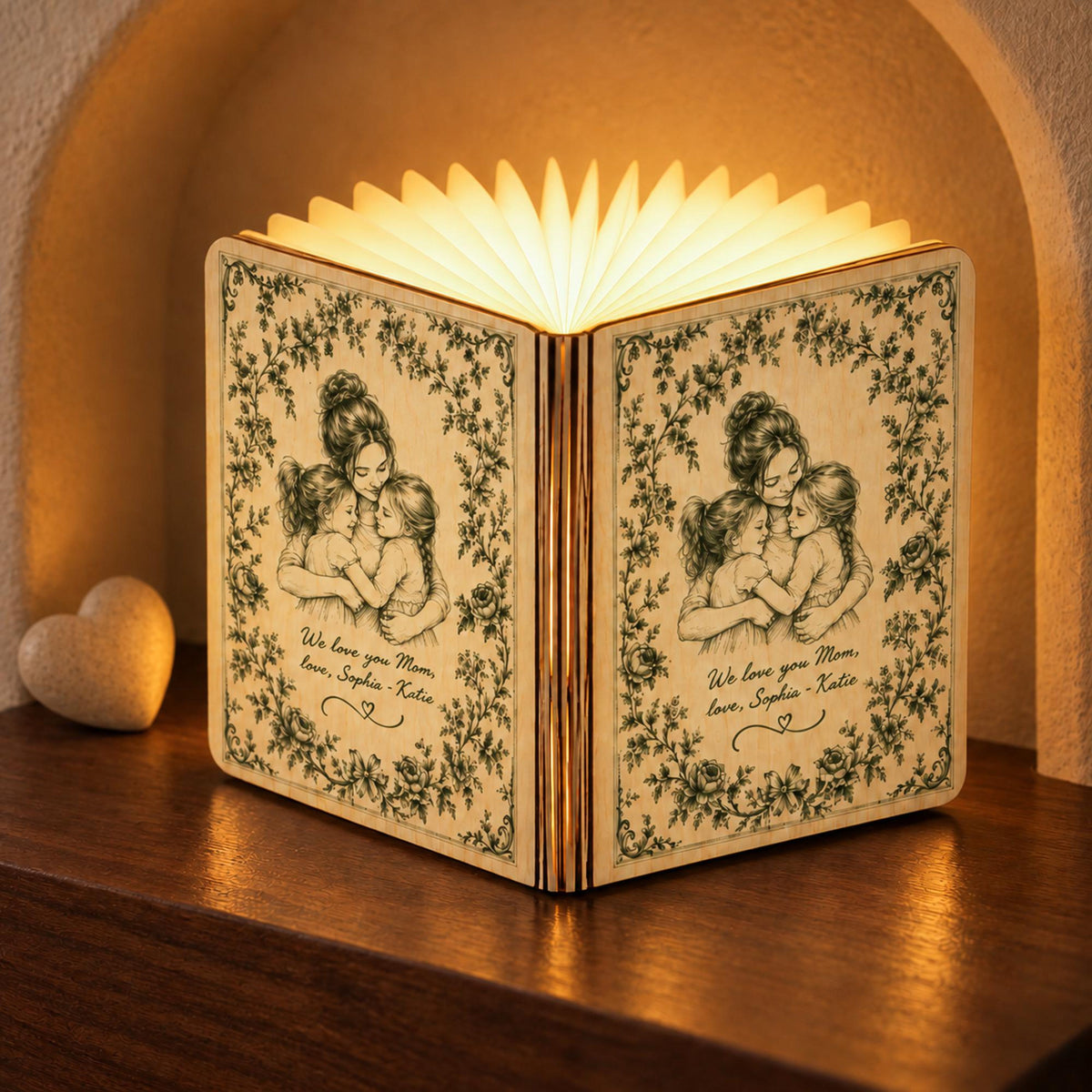 Custom Photo Toile de Jouy Book Lamp, Personalized Quote Folding Magnetic Table Light, Book Lover Gift, Bedroom Night Light e2a978d6-e6f9-4c73-b2d8-939f158db729-3.jpg