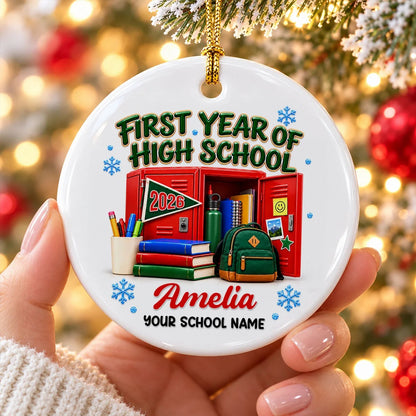 First Year Of High School - Personalized Ceramic Ornament - Christmas Gift For Boys Girls Kids Grandkids e2ef4c78-2dd9-42ec-b374-db900f10f387-zG67gz80ID__web3.jpg