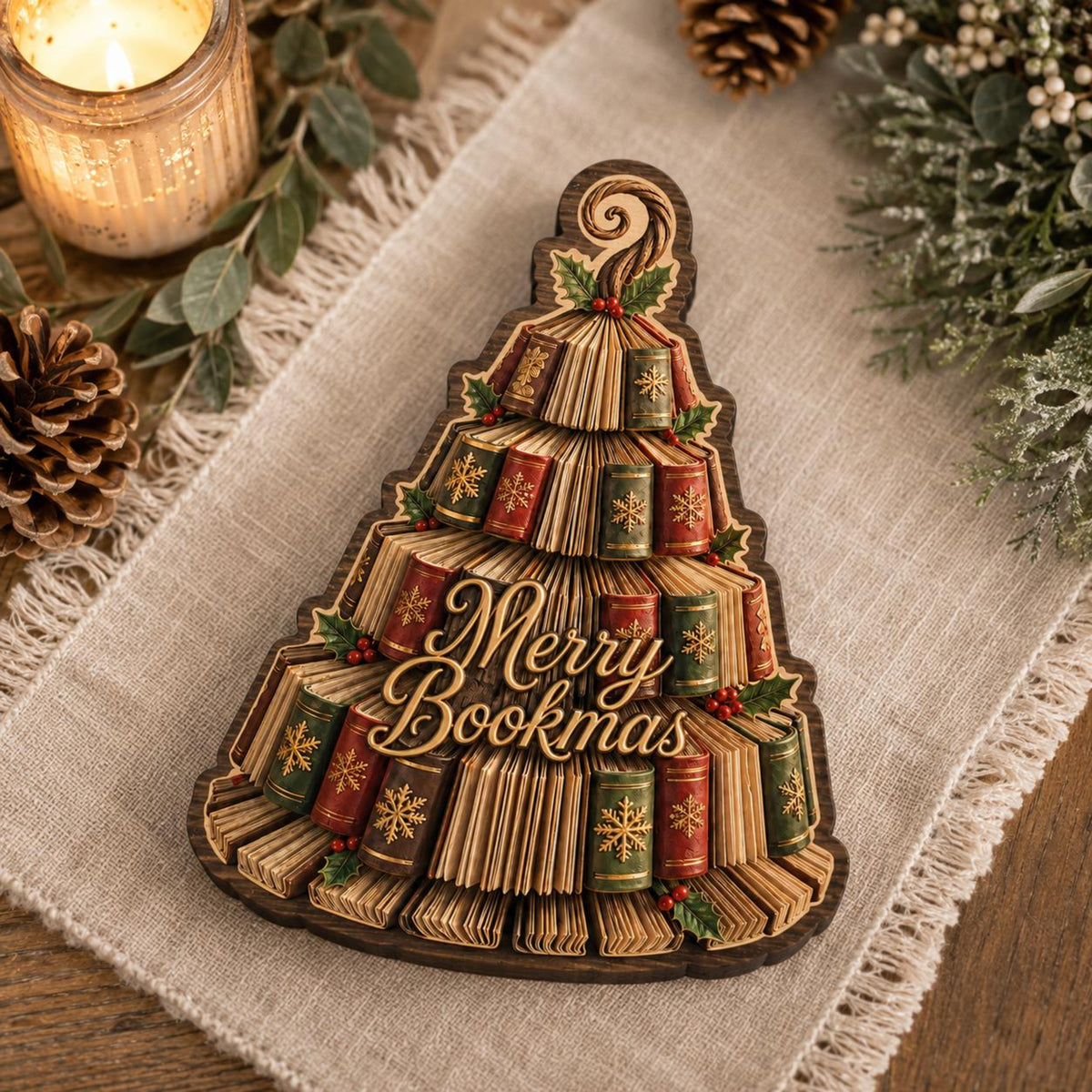 Wooden Book Christmas Tree Block, Merry Bookmas Holiday Decor, Book Lover Christmas Gift, Festive Library Shelf Tabletop Sign e40c6091-932b-4f3e-9cb3-8500f6c9ad2d-1.jpg