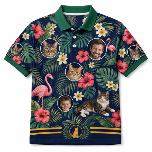 Tropical Cat-Family Polo - Hero