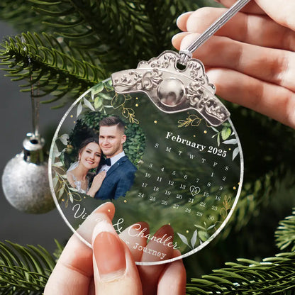 Custom Photo Calendar Married Engaged Wedding Gift - Personalized Glass Ornament With Silver Cap e48f4d2c-3275-47cc-bcc3-3aca7fdc0fb6-MT146-NAH5045-MkWeb-2.jfif