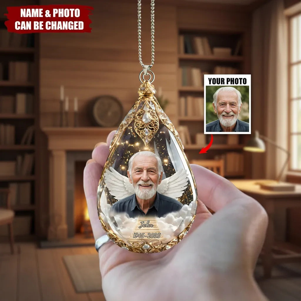 Custom Photo Car Ornament - Personalized Memorial Sympathy Gifts For Loss Of Mom, Dad