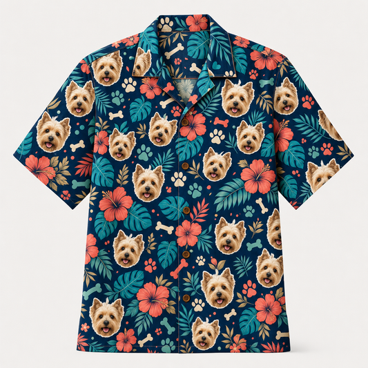 Custom Pet Face Hawaiian Shirt – Paws & Tropics AOP - Hero