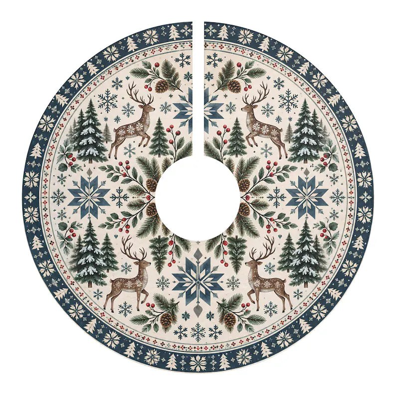 Nordic Christmas Tree Skirt – Scandinavian Snowflake & Reindeer Design – Rustic Winter Holiday Tree Decor – Cozy Christmas Home Accent e5f5c120-5377-4b8f-88ff-82d4924f577d-il_794xN.8525404398_bew6.webp