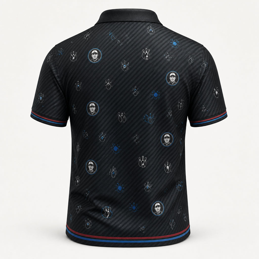 Personalized Neon Strike Bowling Polo Shirt – Custom Name, All-Over Print