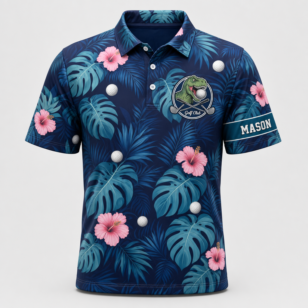 Back Nines Matter Dino Golf AOP Polo with Sleeve Name - Personalized Polo shirt - All over printed e66057ab-a66f-430f-b683-fd1a2dc773e4.png
