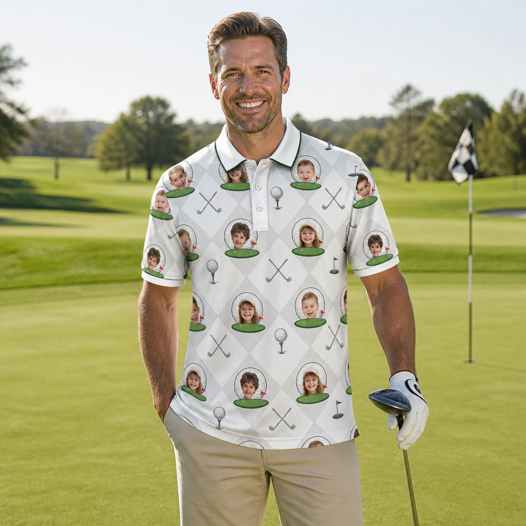 Custom Kids Face Golf Polo – AOP - Lifestyle 1