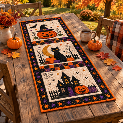 Halloween Table Runner, Black Cat Moon Table Topper, Witch Pumpkin Centerpiece, Haunted House Holiday Decor, Spooky Season Kitchen Gift e6d7a893-17a1-4a2e-aa18-7fb271f6412b-banner-3.png