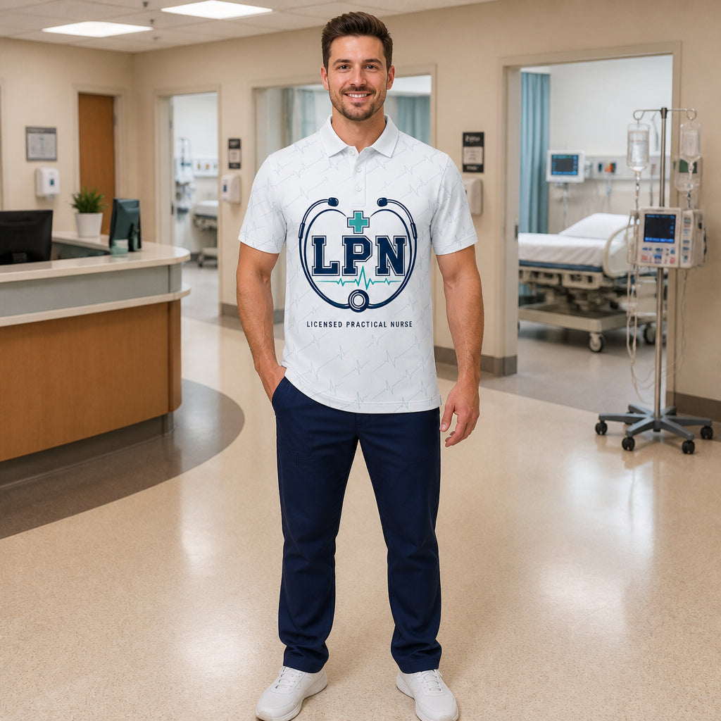 LPN Licensed Practical Nurse Crest Polo - Polo shirt - All over printed e704305e-c4eb-4d17-b4e3-77860fdde0a6.jpg