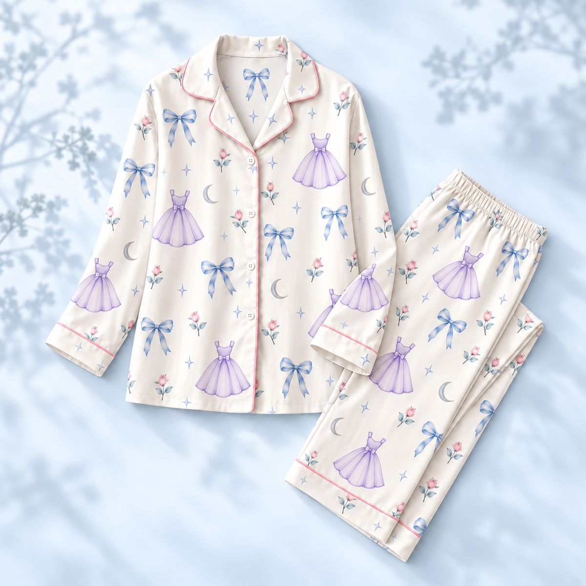 Meet Me At Midnight Princesses Pajamas Set, Watercolor Princess Sleepwear, Cinderella Coquette Bow PJs, Fairytale Pajama Set for Women e763f7d8-3401-496c-ad08-93507a088487-Pijama-h-a-ti-t-v-y-t-m-thanh-l-ch-2-1-.png