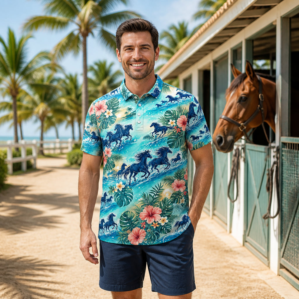 Tropical Horses All‑Over Polo - Polo shirt - All over printed e7b845db-f345-4e0d-835c-0fc163c5d56f.jpg
