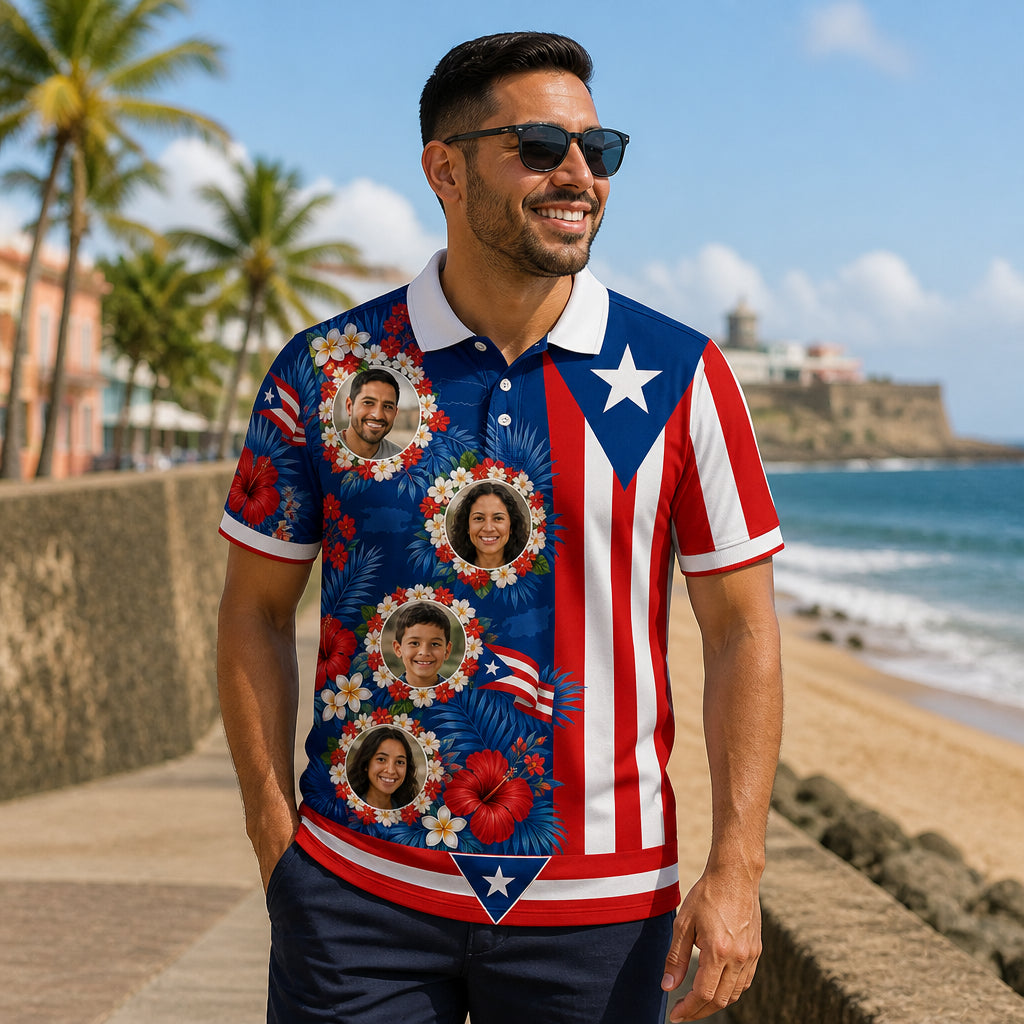 Custom Photo Puerto Rico Flag Hawaiian Shirt - How to customize