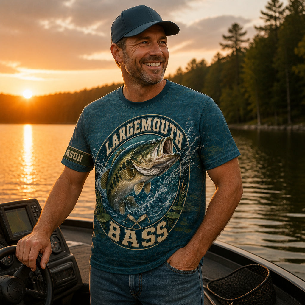 Largemouth Bass Angler AOP Tee — Custom Name - Personalized T-Shirt - All Over Printed e854e06d-e215-4382-9dda-3e04751e304a.jpg