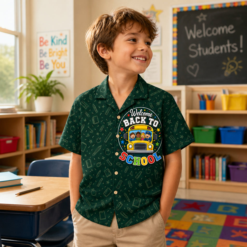 Welcome Back To School Bus Kids Hawaiian Shirt - Hawaiian Kids Shirt - AOP e8986076-ff75-4d5b-949f-0abb44125e95.jpg