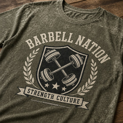 Barbell Nation Strength Crest Tee - T-Shirt - All over printed e8d229cc-e320-43cb-8b2a-b710949fec02.jpg