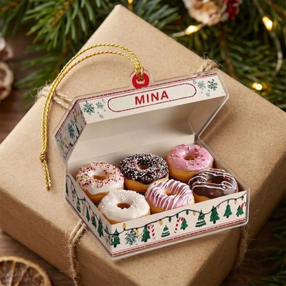 Personalized Donut Box Christmas Ornament, Custom Name Bakery Foodie Keepsake Decor e93f1946-4fde-473f-b78b-39c2eb72ad88-2.jpg