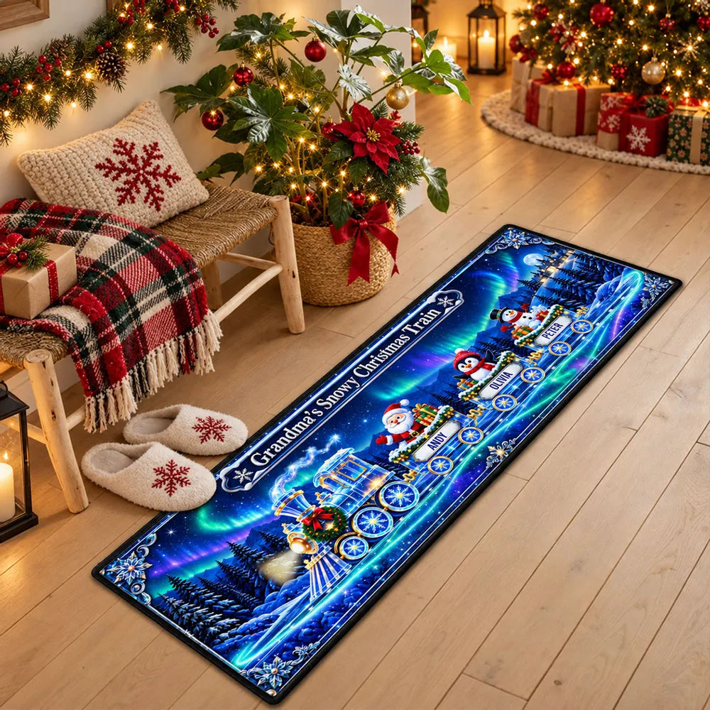 Grandma Snowy Christmas Train - Personalized Runner Rug e947333d-98db-41f5-a590-847476e38ef1-op3.webp