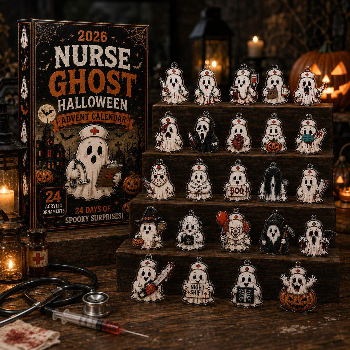 2026 Nurse Ghost Halloween Advent Calendar, 24 Spooky Surprise Acrylic Figurines, Medical Horror Collectible Holiday Gift e96e613d-a9d2-445f-a6be-d2be86b8e27f-il_1588xN.8420965982_go2h.jpg