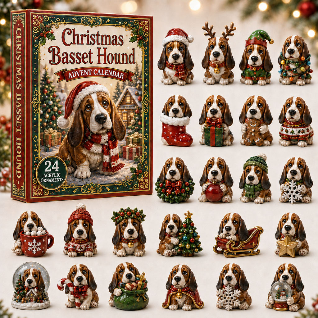 Christmas Basset Hound Advent Calendar 2026 - 24-Day Festive Countdown, Acrylic Charms Blind Box - Gift For Basset Hound Lovers e9fa056f-3f9e-4dee-b2f5-d5e9759e00a5-basset-hound.jpg