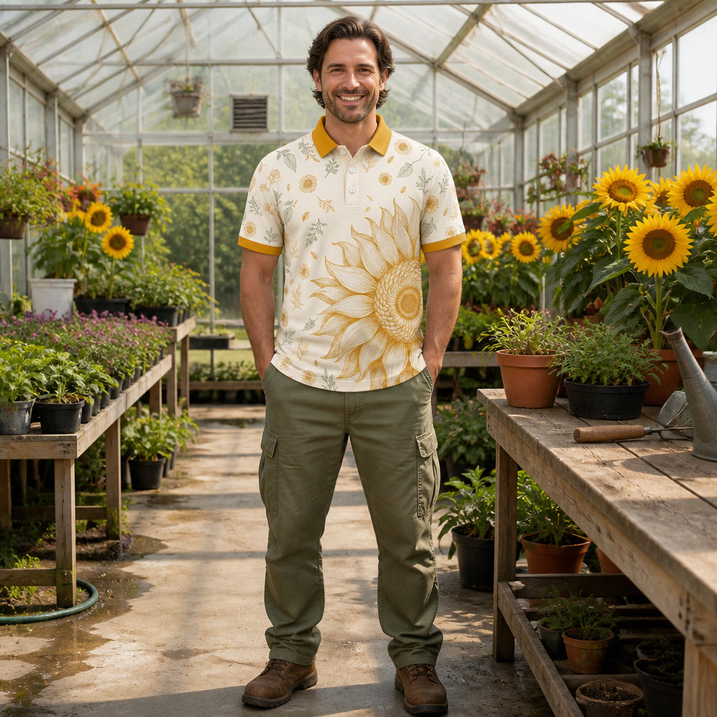 Golden Sunflower Botanical AOP Polo - Polo shirt - All over printed eac2c8c0-75fb-4e01-b586-af4652e60f44.jpg