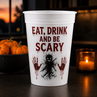 Drink If You Dare – Personalized Plastic Frosted Water Cup – Dark Halloween Gift