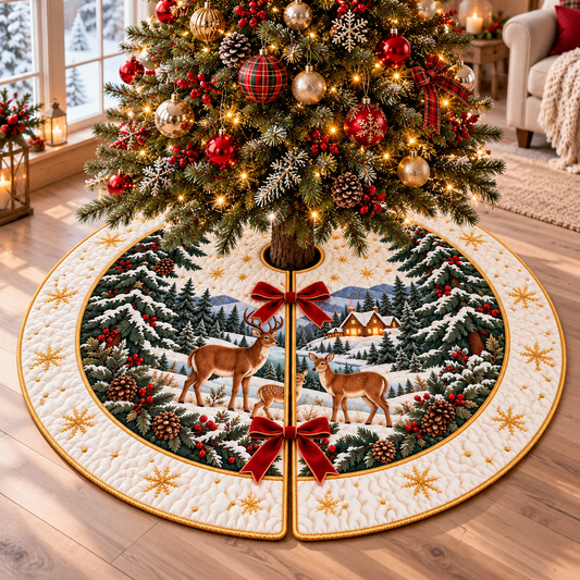 Winter Deer Family Christmas Tree Skirt, Rustic Holiday Decor eb3a5767-3cec-41f1-8e13-60e14606a4b8-1.png