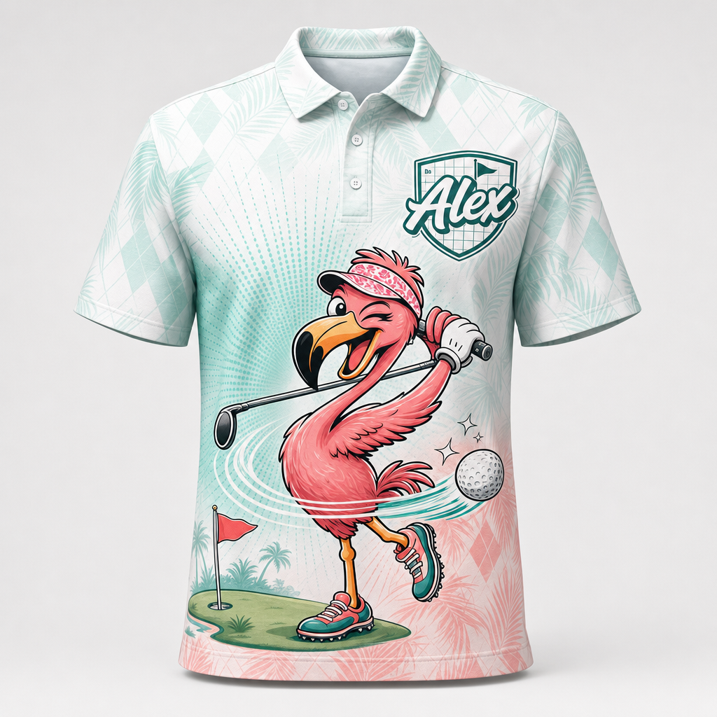 Personalized Flamingo Golfer AOP Polo - Personalized Polo shirt - All over printed ecb9b87d-2105-4c43-a9ef-3f09d7c6e0f7.png