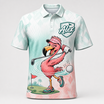 Personalized Flamingo Golfer AOP Polo - Personalized Polo shirt - All over printed ecb9b87d-2105-4c43-a9ef-3f09d7c6e0f7.png