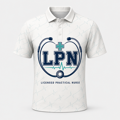 LPN Licensed Practical Nurse Crest Polo - Polo shirt - All over printed ed281b73-c85e-4d8c-8818-c0585f3e603a.png
