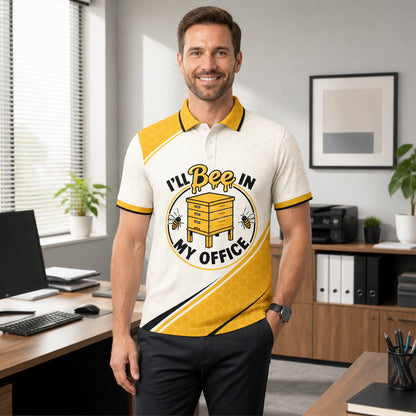 I'll Bee In My Office Polo - Polo shirt - All over printed ed4f6649-7b46-49b9-a727-9785728da904.jpg