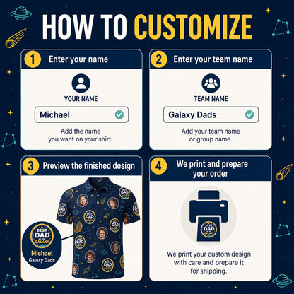 Best Dad in the Galaxy — Kids Photo AOP Polo - How to customize