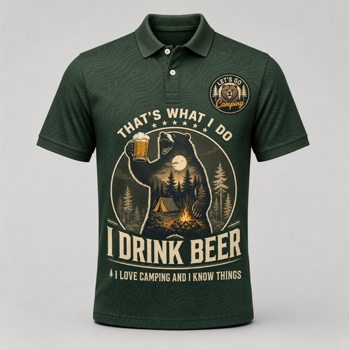 Camping Beer Bear AOP Polo - Polo shirt - All over printed ee8b97d2-5998-4a8a-bb3b-d9816f977714.png